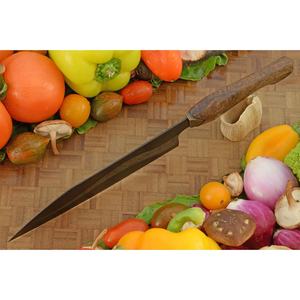 Couteau de chef artisanal en acier Damas de 13 pouces, fabriqué sur mesure par Ahmad Fabric, avec étui en cuir, manche élégant, personnalisable - Product Image 5