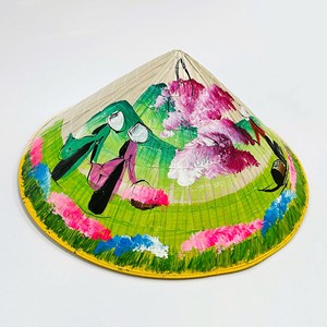 Designer painted hat for sale excellent quality non la Vietnam natural leaf hats crafted by hand - Product Image 6