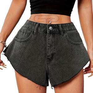 Shorts de Mezclilla Lavada con Estampado Recto para Mujer, de Alta Calidad, al por Mayor, Moda de Verano, Ajuste Cómodo - Product Image 1