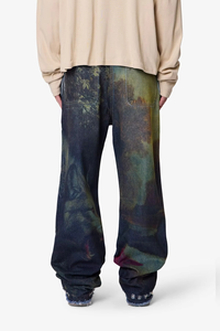 Jeans en denim personnalisés de haute qualité, lavage vintage, imprimé 3D, coupe large déchirée, streetwear hip-hop, OEM ODM, en coton pour hommes - Product Image 2