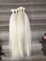 Meilleures ventes en ligne! Extensions de cheveux humains vietnamiens bruts blond cendré VRAC avec élastique Cheveux humains lisses et brillants