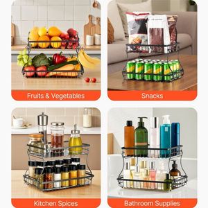 Corbeille à fruits en métal, support de rangement pour comptoir de cuisine - Product Image 5