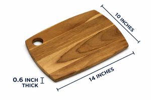 Planche à découper en bois massif naturel, faite à la main, durable, de forme rectangulaire, passe au lave-vaisselle, légère, facile à nettoyer - Product Image 4