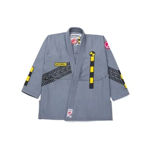Kimono de BJJ Brésilien Gris Personnalisé de Qualité Supérieure, Ensemble d'Uniforme d'Arts Martiaux 100% Coton Respirant Coupe Ample Shoyorol 440g - Product Image 1