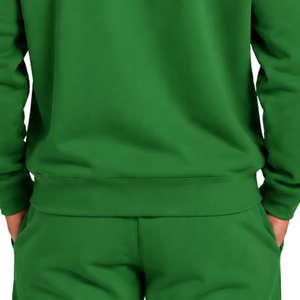Sweat-shirt vert Kelly pour homme, col rond, manches longues, pull décontracté en polaire, logo personnalisé, streetwear, vêtements de sport d'hiver, vente en gros - Product Image 6