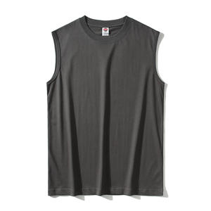 Men's <b>Black</b> Sleeveless Crew Neck <b>Tank</b> <b>Top</b> 100% Cotton Loose Fit Solid Knitted Casual Wear - Product Image 5