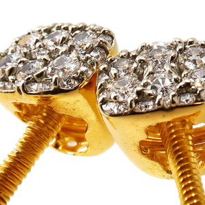 Boucles d'oreilles clous en or jaune 10 carats avec diamants naturels ronds de 0,14 ct, bijoux fins pour femmes - Product Image 4