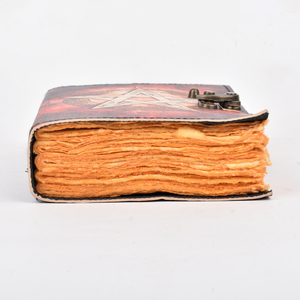 Diario con Chiusura in Cartone A5, Design con Stella a Cinque Punte Occultista, 100 Pagine, Stile Vintage, Fatto a Mano, Regalo, Personalizzazione OEM Disponibile - Product Image 4