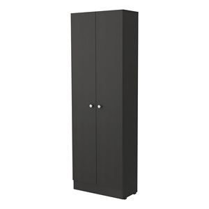 Buxton 2-Door <b>Tall</b> Storage Cabinet Rectangle <b>Shelving</b> Unit in Black Wengue - Product Image 4