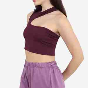 New Personality Street Women's Clothing <b>One</b> Shoulder Cutout Tank <b>Top</b> Spring And Summer Hollow Out Ribbed 100% Cotton Tank <b>Tops</b> - Product Image 1