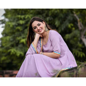 Ensemble de costume en crêpe de chiffon respirant pour femme Bloom Lavender, taille XS - Product Image 3