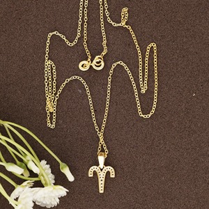 Elegant Design Aries Zodiac Lab Grown Diamond Pendant <b>Necklace</b> Lab Created Diamond Pendent <b>Necklace</b> for Women"s - Product Image 2