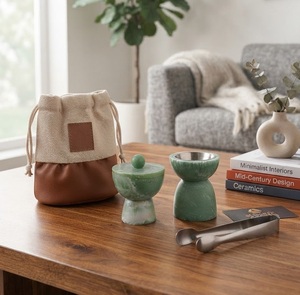 Ensemble de brûleur à bakhoor en résine de luxe avec boîte de rangement pour oud, sac de transport et pinces métalliques, encens arabe, décoration d'intérieur - Product Image 6