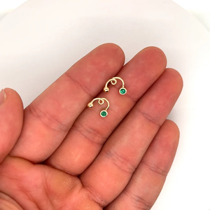Minimalist 18K <b>Solid</b> Gold Stud Earrings with Diamond Bezel Setting IGI Certified for Women's Wedding & Everyday Wear - Product Image 2