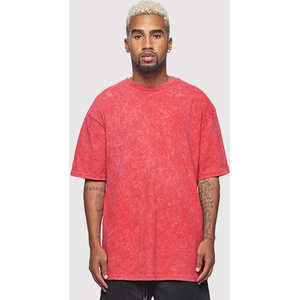 T-shirt unisexe grande taille pour homme, personnalisé, en coton uni délavé à l'acide avec broderie, prix abordable - Product Image 3