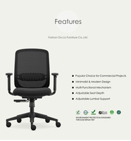 Chaise de bureau ergonomique exécutive à dossier moyen en maille, pivotante, réglable en hauteur, avec mécanisme de soutien lombaire, certifiée BSCI EUDR EN1335