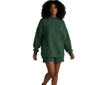 Custom Autumn Fashion University Women's Eco-Friendly Knitted Fleece 100% Cotton Mock <b>Neck</b> Long Sleeve Sweatshirt Printed Front - Product Image 1