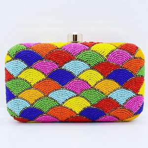 Best Supplier Peacock Bird Beaded Clutch Evening Bag Embroidered Sequin <b>Wallet</b> Women Party Purse Bridal Wedding Handbag Fabric - Product Image 4