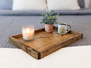 Wooden Single Tier Storage Tray with Handles Dishwasher Safe Classic Design Polished Finish for Kitchen Tableware Use tray - Product Image 2