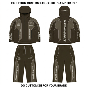 Chaqueta Cortavientos Casual de Invierno para Hombre ZAINI, con Capucha, 300g, Poliéster/Nailon, Color Oliva, Panel en Contraste, Impresión Personalizada por Transferencia de Calor - Product Image 1