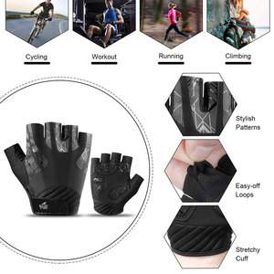 Services OEM, prix raisonnable, style tendance, haute qualité, nouveau design, prix bas, gants de cyclisme en cuir à demi-doigts - Product Image 6