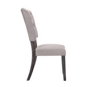 Lot de 2 chaises de salle à manger en chêne beige et gris patiné avec assise et dossier rembourrés en tissu - Product Image 5