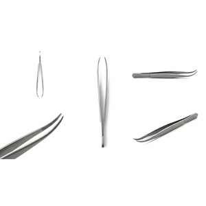 Private Label White Black wHITE Lash Tweezers Fiber Tip Custom Logo Fiber Tip Volume Lash <b>Extension</b> Fiber Tip Eyelash Tweezers - Product Image 6