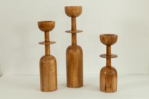 Juego de Portavelas de Madera Personalizado con Diseño de Bolas de Patrón Irregular, Adorno Decorativo para Mesa de Navidad, Decoración del Hogar por UO - Product Image 4