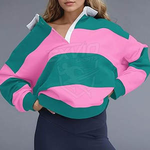 Polo Oversize Personalizado al por Mayor, Color Sólido, Transpirable, Ropa de Verano, Camiseta Polo Oversize para Mujer - Product Image 2