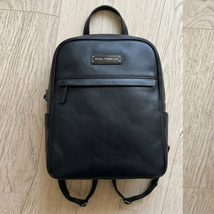 Regal Three Llc Genuine Leather <b>Backpack</b> Classic Minimalist Design With Zipper Pocket Shoulder Strap Daily Use Mini Leather Bags - Product Image 6