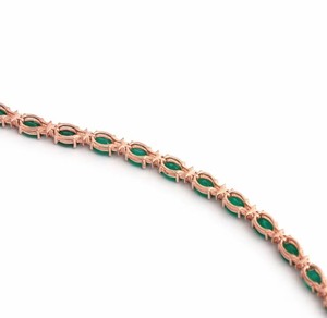 Green Onyx Stone <b>Charm</b> Bracelet 925 Sterling Silver Gold Plated Elegant Gemstone Fine Jewelry Gift for Women Party Occasion - Product Image 2