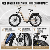 Vélo électrique tout-terrain à pneus larges S700 2000W à double moteur pour adultes, 48V 17.5Ah, longue autonomie, cadre bas, E-bike tout-terrain