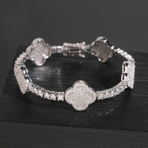 Lab Grown Diamond <b>Charm</b> <b>Bracelet</b> In 925 Sterling <b>Silver</b> With Round Brilliant Cut Micro Insert Gold Rhodium Rose Gold Plated - Product Image 5