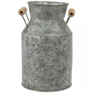 Maceta Decorativa Hecha a Mano con Forma de Lata de Leche, Calidad Superior, Lata de Leche Galvanizada con Asa, Cubo Decorativo para Jardín - Product Image 3