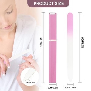Lima de uñas de vidrio premium, grano 180, superficie grabada de doble cara, duradera para el cuidado de las uñas, fabricada en la instalación. - Product Image 3