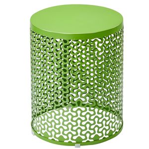 Set di 3 tavolini da esterno impilabili, 30, 35, 40 cm di altezza, verdi, con struttura in metallo, per uso interno ed esterno - Product Image 1