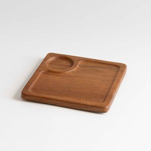 High Selling Wooden Chip and Dip Serving Tray Elegant Acacia Wood Snack Platter With Separate Bowl for Dips latest - Product Image 2
