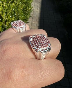 925 Sterling Silver Greek <b>Ring</b> with Red Ruby Stone for <b>Men</b> Hip Hop Rapper Fashion <b>Ring</b> Bold Luxury Jewelry Accessory - Product Image 4