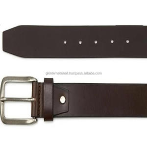 Export Quality Brown Real <b>Leather</b> Casual <b>Belt</b> for <b>men</b> durable antique silver brass buckle available in all custom sizes - Product Image 3