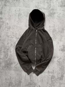 Sweat-shirt à capuche oversize pour homme, gris délavé, style streetwear, veste à capuche pour l'hiver - Product Image 2