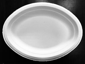 Taiwan Factory Made 100% Biodegradable PFAS-Free Medium Oval Plate Luxury Design Compostable 21g L*W*H264x200x20mm - Product Image 1