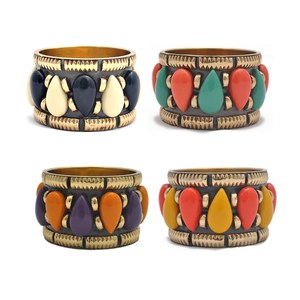 Ensemble de bracelets en alliage plaqué or coloré avec incrustations géométriques, style ethnique, empilables, bijoux de mode sertis en canal - Product Image 5