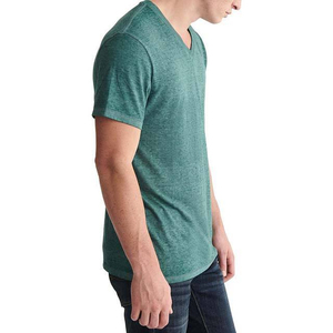 T-shirts décontractés pour hommes à col en V et manches courtes, grandes tailles, 100 % coton, pour l'été - Product Image 2
