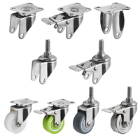 Roue pivotante TPR légère de 1,5 pouce (38-50 mm) avec support en acier inoxydable, capacité de charge de 30-50 kg, de la fabrique Qian Yue Castor