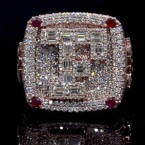 Anillo de Plata 925 con Letra Personalizada y Diamantes Moissanite VVS, Estilo Hip Hop, Anillo de Moda de Lujo para Unisex - Product Image 1