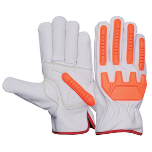 Gants de travail en cuir pour hommes, haute qualité, robustes, renforcés, protection des mains, double paume en cuir, gants de sécurité pour travaux de levage - Product Image 1