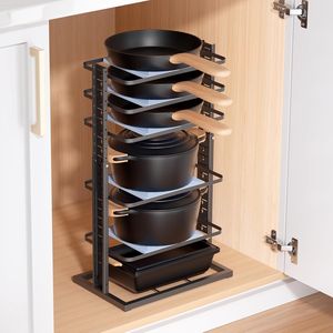 Organisateur sous armoire robuste à 6 niveaux, réglable de 14 à 24,57 pouces, pour casseroles et poêles - Product Image 1