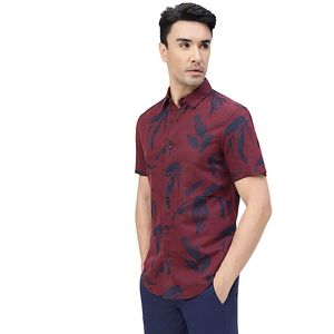 เสื้อเชิ้ตคอปกพิมพ์ลายศิลปะนามธรรมผ้าลินินผสมพรีเมียมสำหรับผู้ชาย เนื้อผ้าบางเบา ระบายอากาศได้ดี เหมาะสำหรับใส่เที่ยวชายหาด วันหยุด สไตล์ลำลอง - Product Image 2