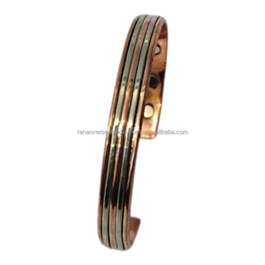 Pulsera de Terapia Magnética de Cobre Puro Moderna y Premium, Ecológica, Curación Natural, Alivio del Dolor de Manos, Reumatismo, Mejora del Sueño, Ajustable - Product Image 1