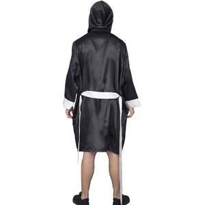 Robe de boxe d'Halloween avec capuche, déguisement de combattant, tenue de champion en satin pour hommes, femmes et enfants - Product Image 2